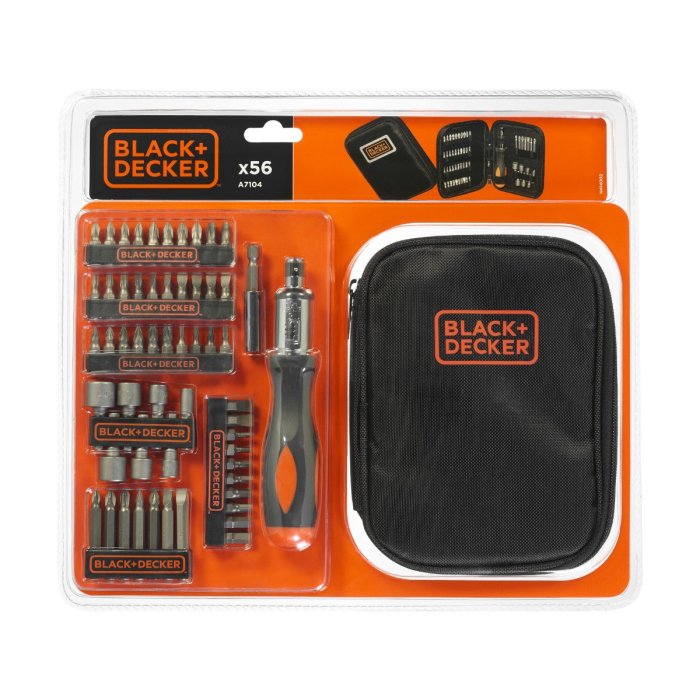 Black & Decker A7104-XJ | 56-Piece Ratchet Screwdriver and Bit Set